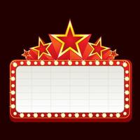 Classic blank neon sign for cinema, theater or casino vector