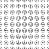Seamless pattern with donuts. Doodle vector with donuts icons on white background.