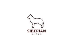 Siberian husky silhouette, vector icon illustration