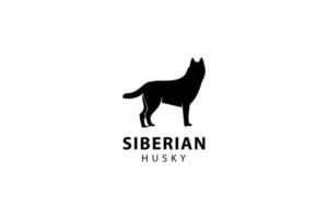 silueta de husky siberiano, ilustración de icono de vector