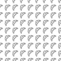 Seamless pattern with croissants. Doodle vector with croissants icons on white background.