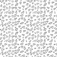 Seamless hearts vector pattern. Doodle vector with hearts icons on white background. Vintage hearts pattern, sweet elements background for your project, menu, cafe shop.