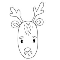 Deer. Muzzle. outline. illustration vector