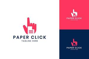 paper click negative space logo design vector