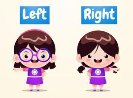 Cute Girls Instance Opposite Words Right Wrong vector