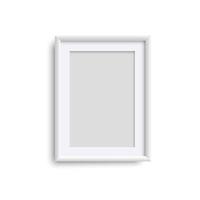 Vertical blank picture frame, realistic white vertical picture frame, A4 vector