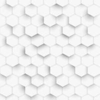 Textura blanca geométrica hexagonal, fondo de papel 3d, fondo blanco en forma de panal con sombras vector