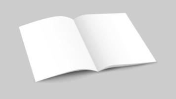 White blank opened magazine with soft shadows on dark background, mock up vector
