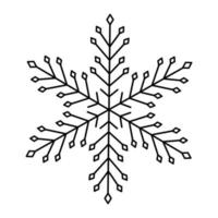 Snowflake doodle isolated on a white background vector