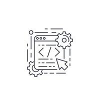 coding, web design and app development vector line icon