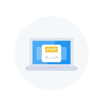 codificación php, icono de programación vector
