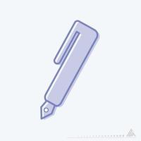 Icon Vector of Fountain Pen - Blue Twins Style