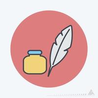 Icon Vector of Feather Quill - Color Mate Style