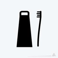 Vector Graphic of - Toothbrush and Toothpaste - Black Style