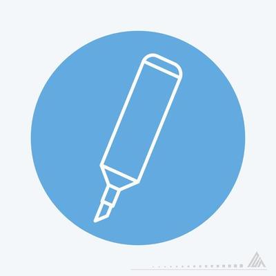 Icon Vector of Marker - Blue Monochrome Style