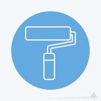 Icon Vector of Paint Roller - Blue Monochrome Style