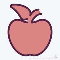 icono de manzana - estilo de corte de línea vector