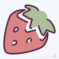 icono de fresas - estilo de corte de línea vector