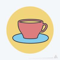 gráfico vectorial de - taza de té - color mate estilo vector