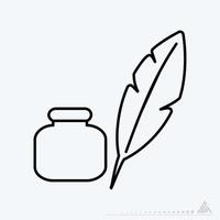 Icon Vector of Feather Quill - Line Style