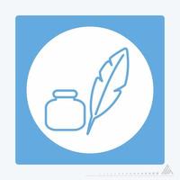 Icon Vector of Feather Quill - White Moon Style