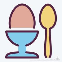 Icon Boiled Egg - Line Cut Style vector