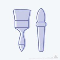 Icon Vector of Paint Brushes - Blue Twins Style