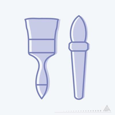 Icon Vector of Paint Brushes - Blue Twins Style