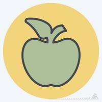 icono de manzana - color mate estilo vector