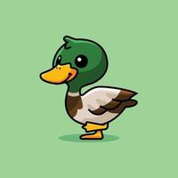 Vector illustration of cute duck animal mascot