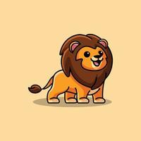 Vector illustration of cute lion animal mascot