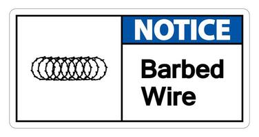 Notice Barbed Wire Symbol Sign On White Background,Vector Illustration vector