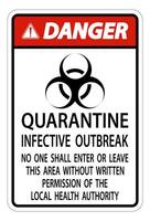 Danger Quarantine Infective Outbreak Sign Isolate on transparent Background,Vector Illustration vector