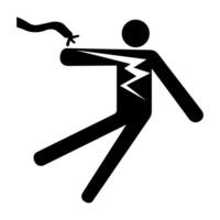 Electrical Shock Electrocution Symbol Sign Isolate On White Background,Vector Illustration EPS.10 vector