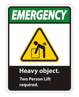 Heavy Object,Two Person Lift Required Sign Isolate On White Background vector