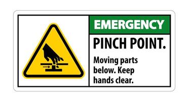 Emergency Pinch Point, Moving Parts Below, Keep Hands Clear Symbol Sign Isolate on White Background,Vector Illustration EPS.10 vector