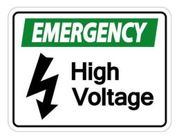 Emergency high voltage sign on white background vector