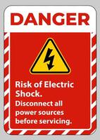 Danger Risk of electric shock Symbol Sign Isolate on White Background vector