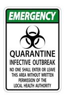 Emergency Quarantine Infective Outbreak Sign Isolate on transparent Background,Vector Illustration vector