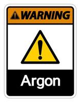 Warning Argon Symbol Sign On White Background vector
