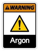 Warning Argon Symbol Sign On White Background vector