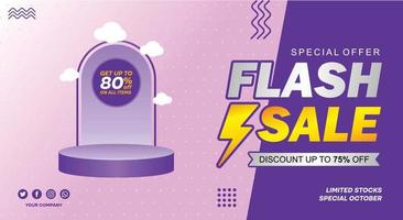 Flash Sale Geometric Banner Template vector