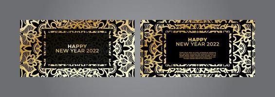 Happy new year banner or card template with luxury mandala vector