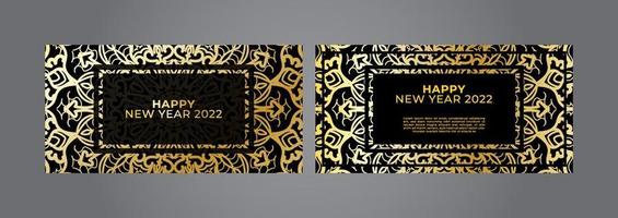 Happy new year banner or card template with luxury mandala vector