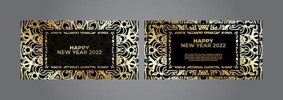 Happy new year banner or card template with luxury mandala vector