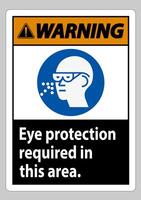 Warning Sign Eye Protection Required In This Area vector