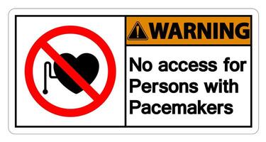 Warning No Access For Persons With Pacemaker Symbol Sign On White Background vector