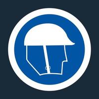 Symbol Wear Head Protection Sign on black background,vector illustration vector