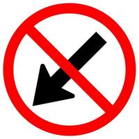 Prohibit Keep Left by The Arrow Red Circle Traffic Road Symbol Sign Isolate On White Background,Vector Illustration EPS.10 vector