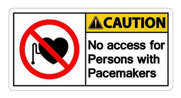 No Access For Persons With Pacemaker Symbol Sign On White Background vector